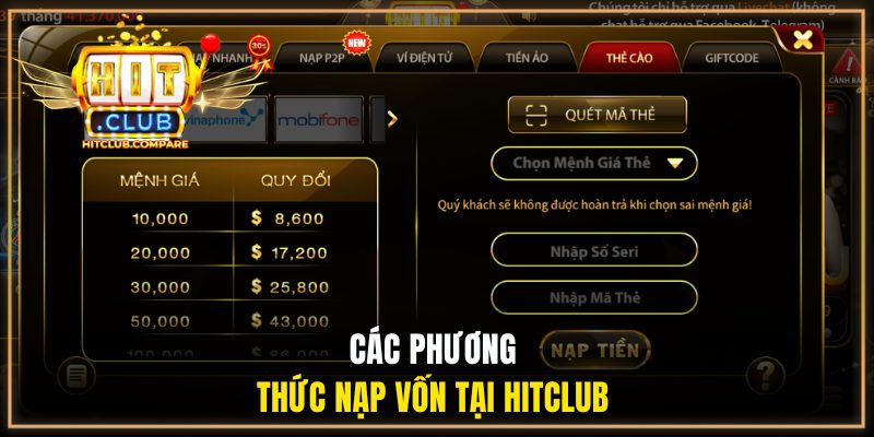 Các phương thức giao dịch tại HITCLUB 